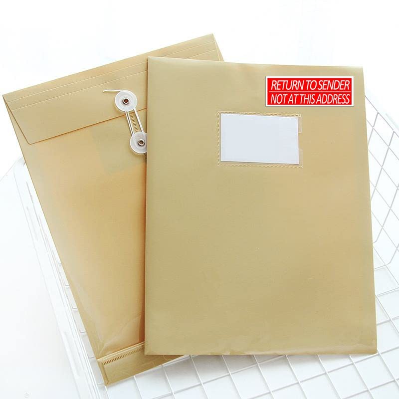 Return to Sender Not at This Address Stickers,3X1 Inch Adhesive