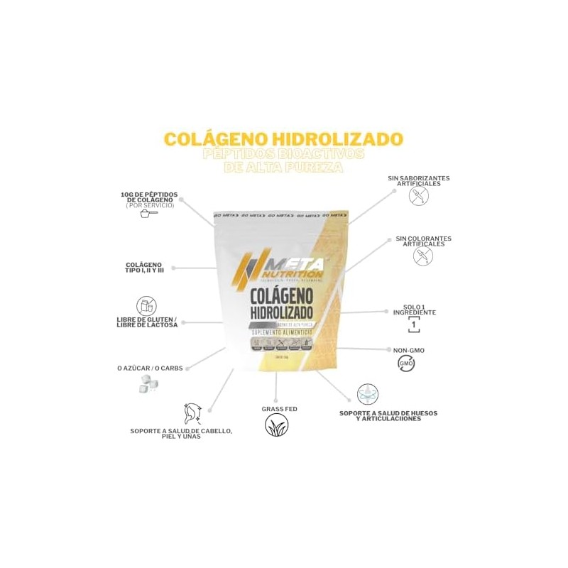 Meta Nutrition, Colágeno Hidrolizado Grass Feed, a base de péptidos