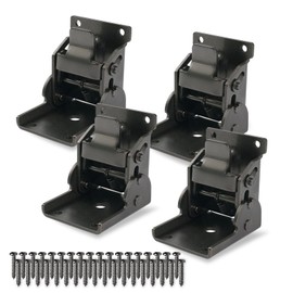 4 Pack Invisible Self-Locking Folding Hinge 0-90 Degrees Adjustable, Stainless Steel Support Brackets with Lock Button for Furniture Legs & Worktops (Black Bronze)
