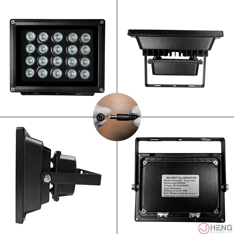 JCHENG SECURITY JC 210ft Infrared Illuminator, 20 LEDs 90 Degree