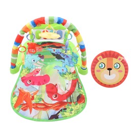 Multifunctional Baby Play Mat Infant Music Piano Fitness Mat Newborn Sensory Learning Activity Toys Dinosaur Pattern Pedal Piano Green