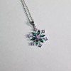 Jewelry for Today Sterling Silver Snowflake Necklace with Emeralds and