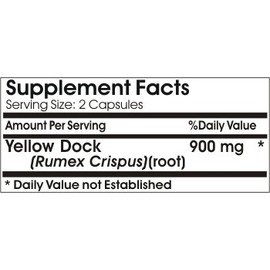 Yellow Dock 900mg ~ 100 Capsules - No Additives ~ Naturetition Supplements