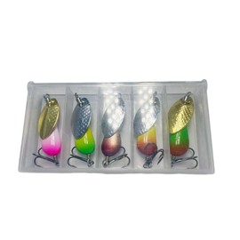 NENGYU Trout Spinner Lure, Fishing Lures Spinner,Bass Spinner Bait Trout Spinner Fishing Spinner | 5 Pcs Spinner Lure, Trout Lure Fishing Bait, with Storage Box, Spinner Bait Fishing Tackle Fishing
