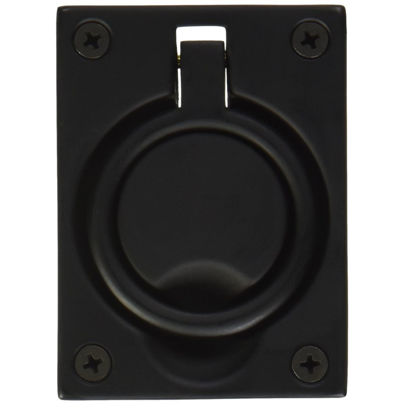 Baldwin 0395190 Flush Ring Pull, Black