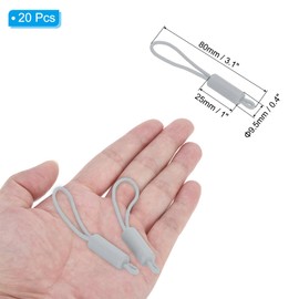 PATIKIL Replacement Zipper Pull Cord, 20Pcs Nylon Zipper Puller Slider Helper Extension Fixer for Luggage, Tent, Backpack, Handbag, Purse, Grey