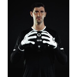 Elite Pulsar 7 Goalkeeper Gloves, White, 3D Pattern, 4 mm Latex, Reinforced Back Foam, Ball Control, Grip