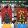 FLAGMESAGE Christmas Garden Flag,Solar LED Christmas Tree Flag, Lighted 12x18