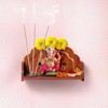 FIRKIRI Wooden Temple Wall Mounted Hanging Table Top Pooja Mandir