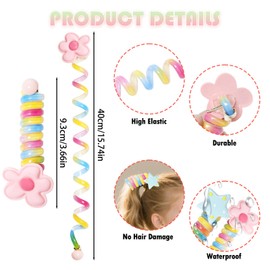 10Pcs Butterfly Telephone Wire Hair Bands - Colorful Telephone Line Hair Bands,Spiral Cord Hair Ties,Colorful Ponytail Holders, Elastic Ponytail Accessories