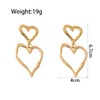 Gold Big Heart Earrings for Women,Y2k Large Heart Dangle Drop