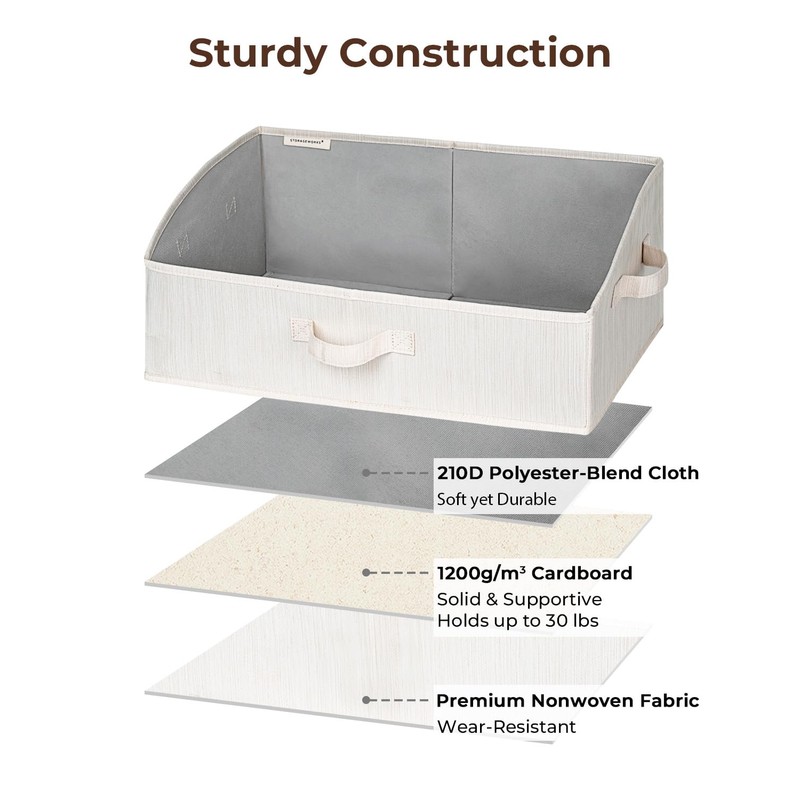 StorageWorks Closet Storage Bins, Trapezoid Organizer Box for Shelves, Fabric
