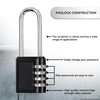 WeeGoo 6 Pack 4 Digit Code Long Shackle Combination Padlocks