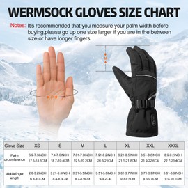 WERMSOCK Heated Gloves for Men,Electric Battery Heated Ski Gloves,Touchscreen Waterproof Heating Gloves for Winter Outdoors Skiing Snow Motorcycle Fishing Hunting (l)