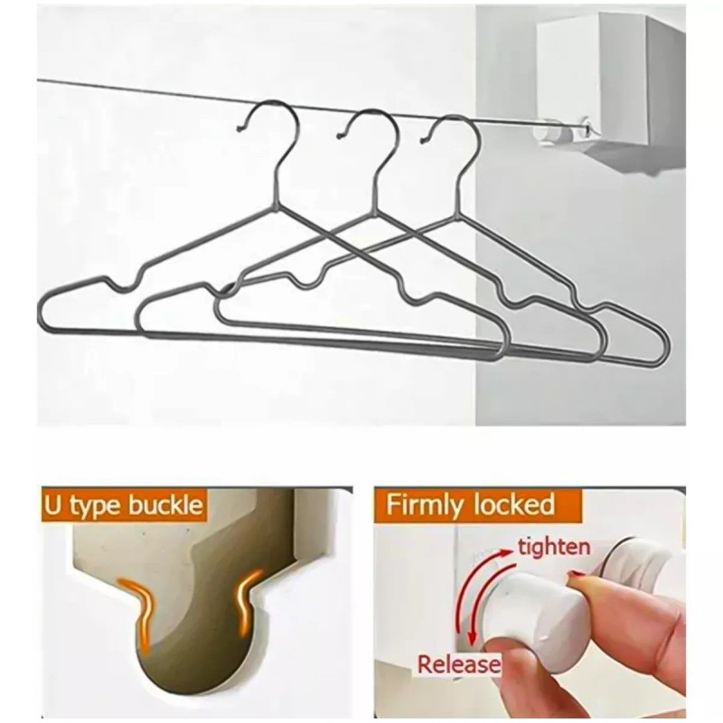 Dolores Tendedero Acero Inoxidable Retráctil Interiores Y Exteriores