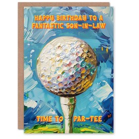 Artery8 Happy Birthday Card to a Fantastic Son-in-Law Golfing Lover Golf Pun Party Par Tee Woods