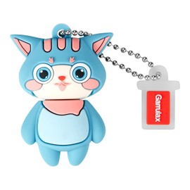 GARRULAX USB Flash Drives,Waterproof Silicone USB2.0 High Speed Thumb Memory Stick Pen Date Storage Pendrive U Disk (32GB,Cyan Cat)
