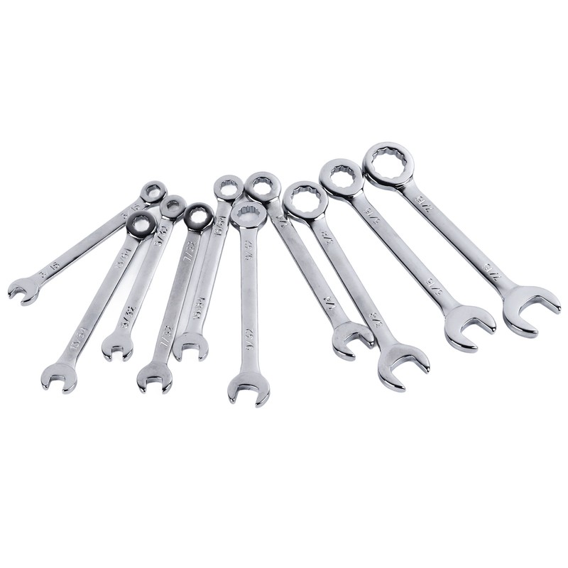 10PCS Mini Combination Wrench Set Steel Inch Open End Small