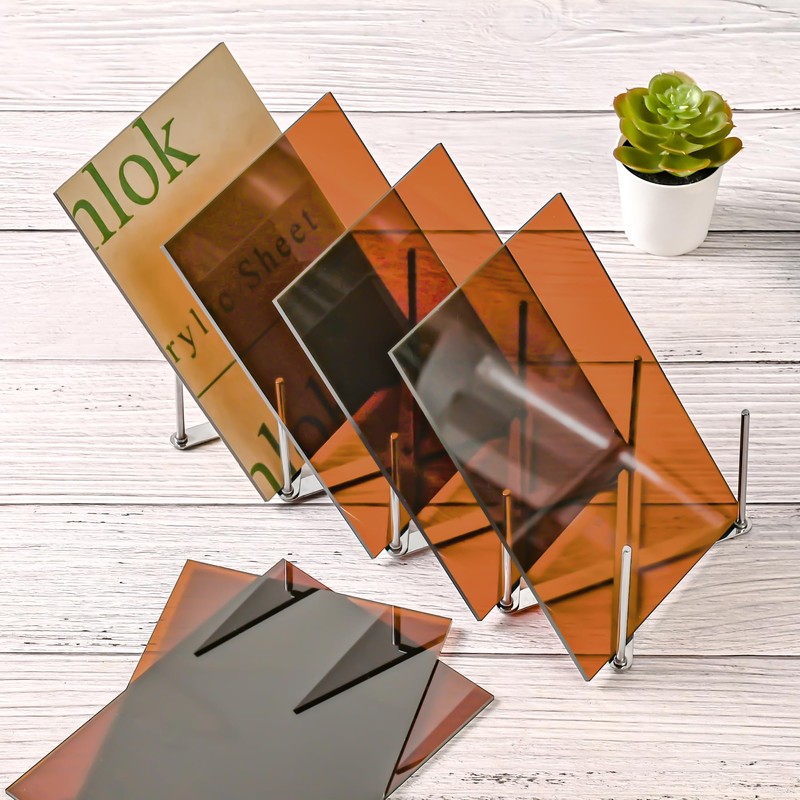 Lesnlok Brown Acrylic Sheets - 1/8" Thick, 3mm, 2 Pack,