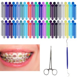 TTKBHHQ-Multi-Color Orthodontic Ligatures 2080 Pieces and DIY Tools, Braces Rubber Band Tool Set