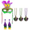 3Pack Mardi Gras Costume Accessories Set Feather Mask Mardi Gras