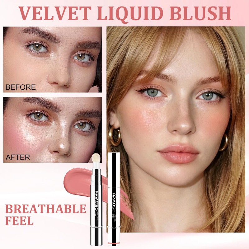 AOOHA Liquid Blush Wand,Blush Beauty Wand,Soft Cream Blush Tint