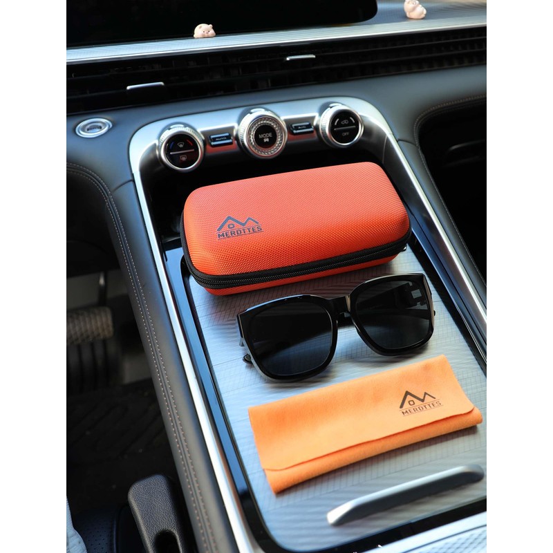 Large Double Eyeglasses Case, Shockproof Hard EVA Shell Dual Sunglasses