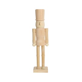 PIONEER-EFFORT Unfinished Wooden Nutcracker Soldier Figurine 14.7" - Large DIY Craft Kit for Painting, Blank Nutcracker Doll, Paint Your Own Christmas Holiday Decor Centerpiece (Natural, 38cm)