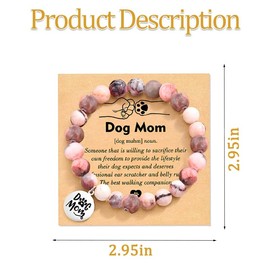 Dog Mom Gifts for Women Bracelet Charms Inspirational Dog Moms Mothers Day Gifts for Mom Dogs Lover Gift for Sister Daughter Birthday Gift for Friends Coworker Natural Stone Bracelets for Dogs Owners