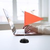 POPETPOP 6PCS Mini Desk Flag Holder Stands - Black Plastic