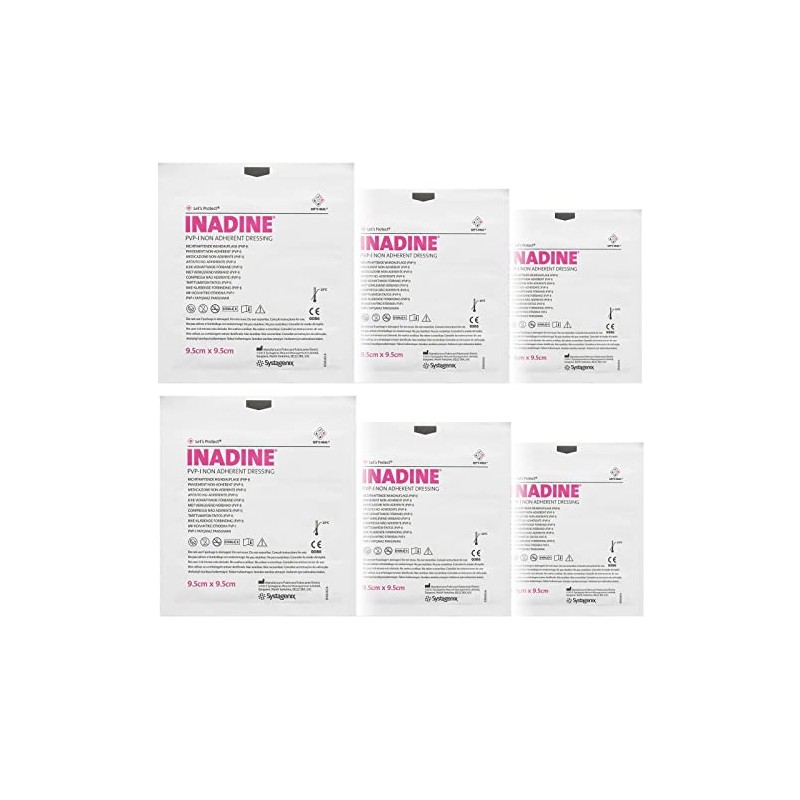 Inadine Iodine Non Adherent Anti-Bacterial Sterile Wound Injury Dressings -
