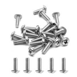 Cjueiom 20 Pack M4 Door Knob Screws, M4 x 14mm Handle Screws 304 Stainless Steel Machine Bolts Screw, Pan Washer Head Phillips Screws for Kitchen Bedroom Drawer Cupboard Closet Pulls Handles