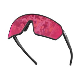 ATTCL Unisex Cycling Glasses Men Women Teens Sports Biking Sunglasses UV Protection Bicycle MTB Riding Goggles KC05 Black Red
