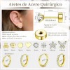 12pare Aretes De Acero quirúrgico Mujer Arracadas Piercing Cartílago AGEDBAFCH