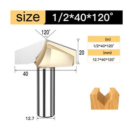 CREAP 1PC V Groove Router Bit 120 150 Degree Double Flute Chamfer and Bevel Bit Woodworking Tools Engraving Slotting Cutter for Wood CNC(V00602)