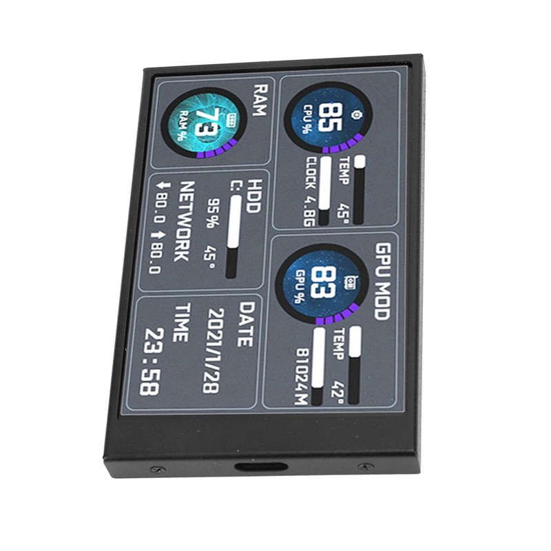 3.5inch IPS Secondary Screen USB C Computer Temperature Display Sub