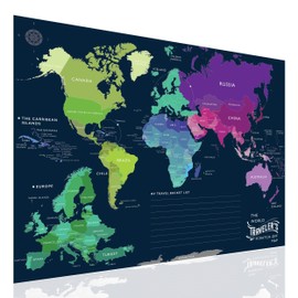 The World Traveler's Scratch-off Map 32'' x 24'' Poster