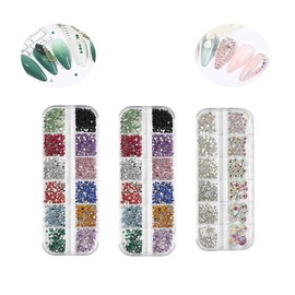 SSZYMAOYI Colored Rhinestones, Stones, Nail Stones, For Nail Decoration, Large Capacity Set, Improved, 3D Nail Art, Decoration, Resin, Nail Decoration, Clothes, Nail Parts (Mixed Colors)