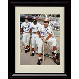 Pete Rose, Johnny Bench, and Joe Morgan Autograph Replica Print - Big Red Machine - Framed 8x10