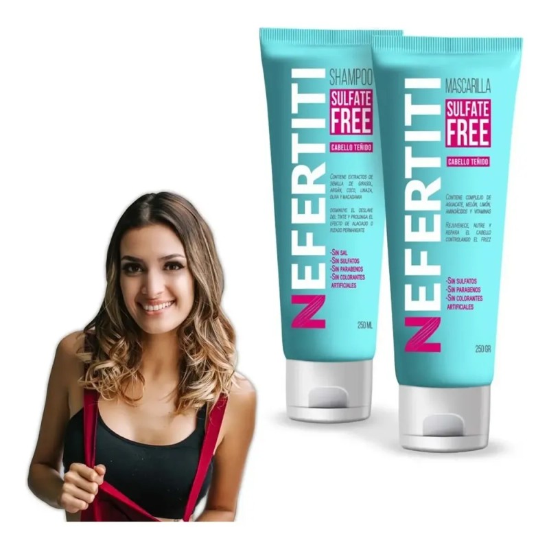 Nefertiti Shampoo Y Mascarilla Sulfate Free Cabello Teñido