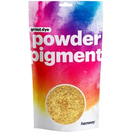 Hemway 50 g / 1.75 oz Metallic Sparkle Dark Gold Premium Grout Powder | Concrete Coloured Dye Pigment | Render Mortar Powdered Brick Toner | Suitable for Bathroom & Kitchen | High Colour Saturation
