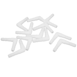 sourcing map Plastic L Shape Aquarium Air Line Tubing Valve Connectors 12 Pcs White