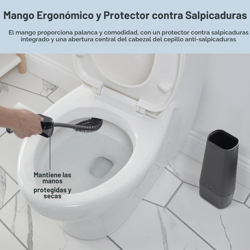 Cepillo para inodoro Casabella 8500401 inteligente con cerdas de silicona
