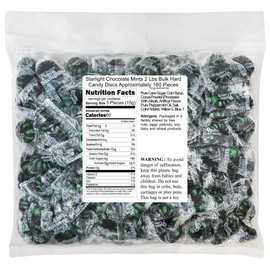 Starlight Chocolate Mints 2 Lbs Bulk Hard Candy Discs Approximately 160 Pieces