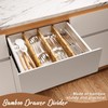 Bamboo Drawer Dividers with Inserts kitchen drawer organizer Adjustable Expandable