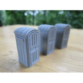 SPACEMAN TECH (3) " HO  SCALE "  PORTA-POTTY,  PORTABLE TOILET     3D PRINTED  1:87  1/87