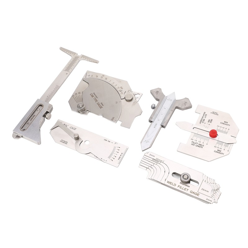 6Pcs Weld Gauge Set Fillet Include Hi Lo Gauge Porosity