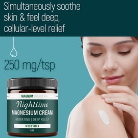 Nighttime Magnesium Cream – Soothing Relief & Relaxation, Highly Concentrated Magnesium for Muscles & Joints – Apply to Legs or Feet Before Bed – Skin-Friendly