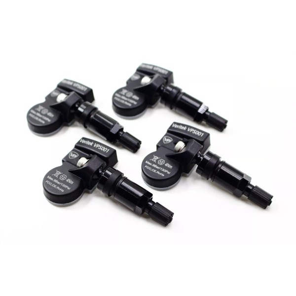 Veritek Performance 4 TPMS Tire Pressure Sensors Gloss Black Valve
