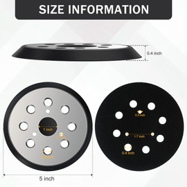 AegisTorq 5 inch 8 Hole Replacement Sander Pad, 2pcs 5 Inch Sander Hook and Loop Replacement Pad, Compatible with DW423, D26451 D26453 DW4388 and for Makita BO5010 BO5030/K BO5031K BO5041K